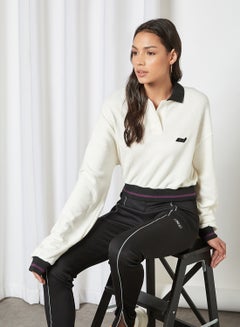 Buy Long Sleeve Cropped Polo Off White in UAE