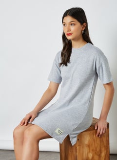 Buy Short Sleeve T-Shirt Type Dress Grey Marl in Egypt