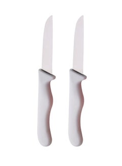 اشتري طقم سكاكين فاكهة من قطعتين أبيض/فضي 18.5سم في الامارات