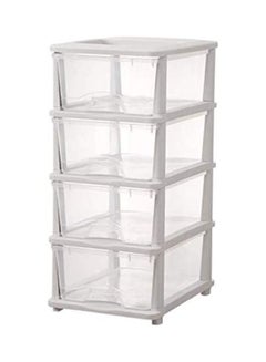 Buy 4-Layer Plastic Drawer White in Saudi Arabia