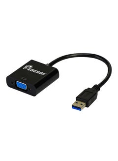 Buy USB 3.0/2.0 Male To VGA Female Adapter Cable Black in Saudi Arabia