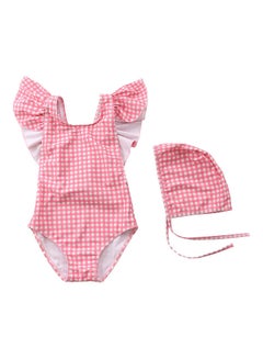 Buy Girl's Cute Swimwear With Cap 110cm in UAE