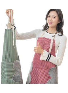 Buy Stripe Print Waterproof Apron With Side Wipes Absorb Green 72x70cm in Egypt