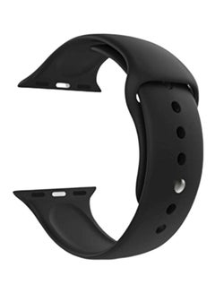 Buy Silicone Wrist Band For Apple Watch 38-40mm Black in UAE