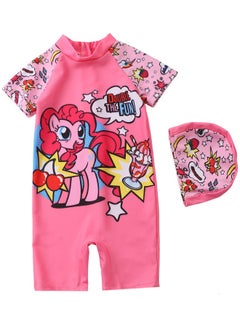 Buy Girl's Cute Swimwear With Cap 80cm in UAE