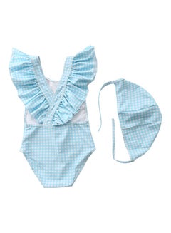 Buy Girl's Cute Swimwear With Cap 100cm in UAE