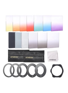 Buy 13-Piece Square Gradient Filter Bundle Kit Black/BLue/Red in Saudi Arabia