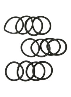 Buy 12-Piece Rubber Band Set Black 6.7x9cm in Saudi Arabia