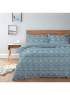 اشتري طقم غطاء سرير من 4 قطع مايكروفايبر أزرق 220x240سم في الامارات