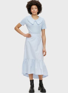 Buy Comfortable Peplum Midi Skirt Blue in UAE