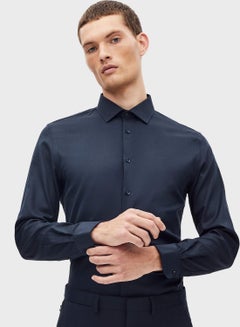 Buy Essential Slim Fit Shirt Black in Saudi Arabia