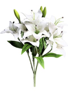 اشتري زهور زنبق صناعية للزينة أخضر/أبيض في السعودية