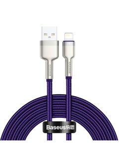 Buy USB-A to Lightning-Fast Charging Data Transfer Cable Cafule Series Braided Nylon 2.4A for iPhone 14 Pro/14 Pro Max, 13 Pro/13 Pro Max/13/13 mini, iPad 9, 12 mini/12/12 Pro and More 2M Purple in UAE
