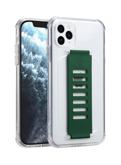 Buy Protective Case Cover With Wristband For Apple iphone 12 Pro Max Clear/Green in Saudi Arabia