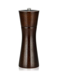Buy Wooden Pepper Mill With Grinder Dark Brown 5.5x5.5x16.5cm in UAE