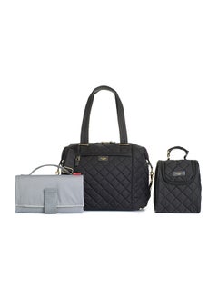 Buy Stevie Quilted Diaper Bag - Black in UAE