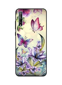 Buy Flowers And Butterflies Protective Case Cover For Huawei Y8P/P Multicolour in Saudi Arabia