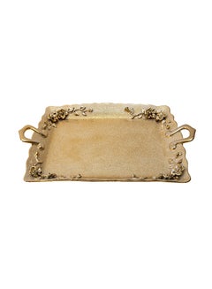 Buy Fancy Serving Tray Gold 52x 38cm in UAE