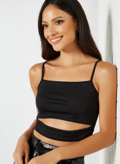 اشتري Strappy Cut Away Crop Top Black في السعودية