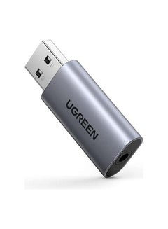 اشتري محول بطاقة صوت USB خارجية 2 في 1 بمقبس USB مقاس 3.5 مم ستيريو من الألومنيوم متوافق مع لأجهزة ويندوز، ماك، بلايستيشن 5، لينوكس، الكمبيوتر المكتبي، اللابتوب Silver في مصر