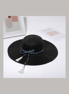 Buy Big Brim Straw Hat Black in Saudi Arabia