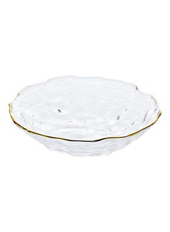 Buy Glass Serving Plate Clear 14x3.5cm in UAE