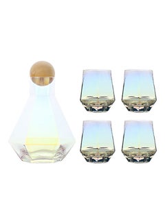 Buy Glass Water Bottle Set Multicolour 40.5x20x25.5cm in Saudi Arabia