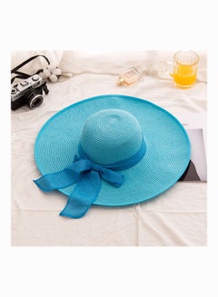 Buy Wide Brim Straw Hat Blue in UAE