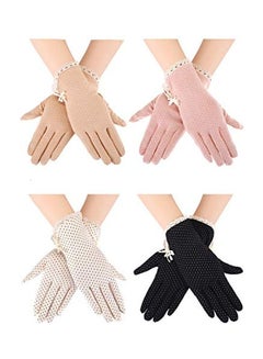 Buy 4 Pair Of UV Protection Sunblock Gloves Multicolour in Saudi Arabia