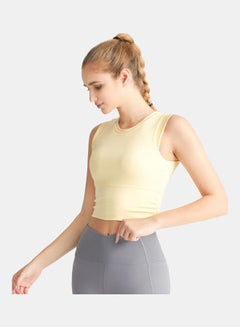 Buy Wireless Sports Bra With Removable Pads Yellow in Saudi Arabia