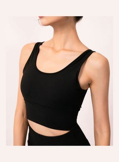 Buy Solid Sports Bra Black in Saudi Arabia