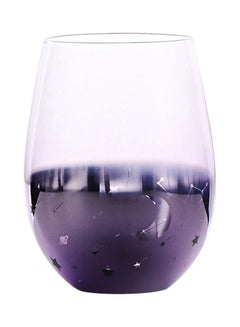 Buy Egg Shaped Crystal Glass Purple/Clear in UAE