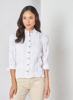 Buy Ekru Sleeve Detail Shirt Ecru in UAE