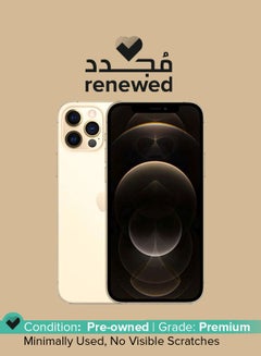 Buy Renewed - iPhone 12 Pro With Facetime 128GB ROM Gold 5G - International Version in Saudi Arabia