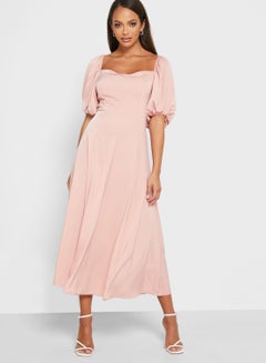 Buy Soft Batwing Sleeve Dress Pink in UAE