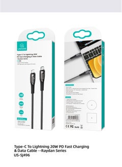 Buy Type-C To Lightning Data Sync Charging Cable Black in UAE