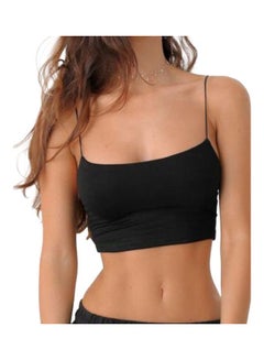 Buy Spaghetti Strap Backless Cami Black in Saudi Arabia