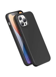 Buy Silicone Phone Case for iPhone 12 Pro Max Silicone Case 6.7 inch Soft Silicone Liquid Gel Rubber Cover Shockproof Bumper Anti-Scratch Anti-Fingerprint Black in Egypt