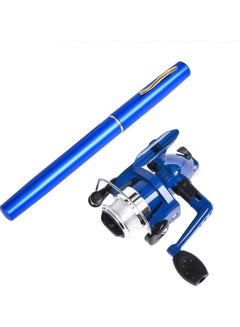 Buy Aluminum Alloy Mini Telescopic Pocket Fishing Rod Pole with Spinning Reel Set in Saudi Arabia