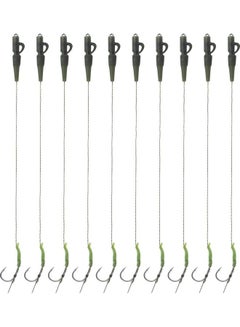 Buy 10-Piece Carp Fishing Hair with Line Hook Needle in UAE