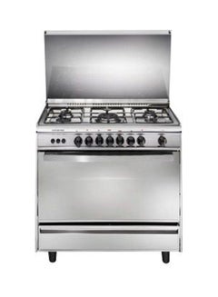 Buy Gas Cooker Turbo With 5 Burners And Fan 4556897997 Silver in Egypt