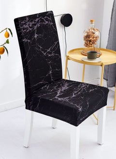 Buy One-Piece Stretch Chair Cover Black in UAE