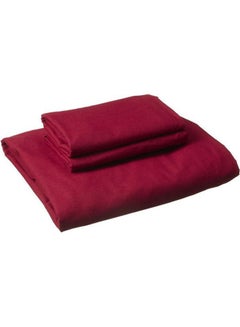 Buy Fitting Bed Sheet Set 2 Pillow Cases and 1 Bed Sheet Cotton Dark Red 120x200cm in Egypt