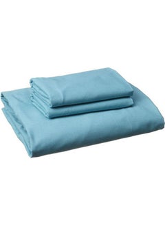 Buy Fitting Bed Sheet Set 2 Pillow Cases and 1 Bed Sheet cotton Light Blue 120x200cm in Egypt