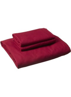 Buy Fitting Bed Sheet Set 2 Pillow Cases and 1 Bed Sheet Cotton Dark Red 160x200cm in Egypt