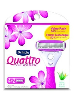 Buy Ultra Smooth Razor Blade Refills for Women Value Pack of 6 Purple/White in UAE