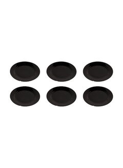 Buy 6-Piece Porcelain Plate Set Black 27cm in Saudi Arabia