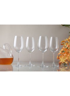 Buy Set Of 4 Stemware Glass Clear 21cm in UAE