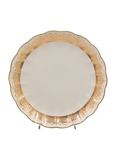 Buy Porcelain Fruit Plate White/Gold 40cm in Saudi Arabia