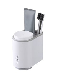 Buy Magnetic Toothbrush Holder Grey/White 5.11x4.33x3.26inch in Saudi Arabia